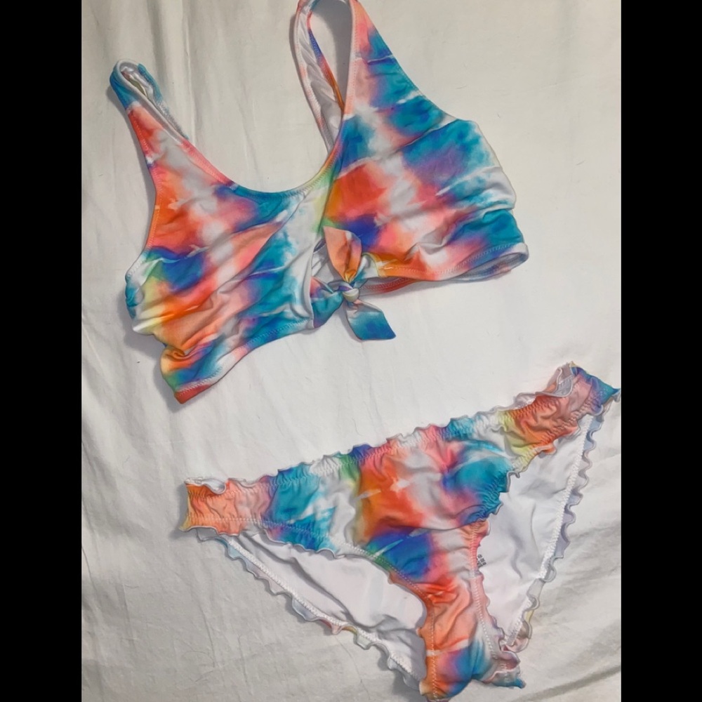 VICTORIA’S SECRET PINK RAINBOW TIE DUE BIKINI M